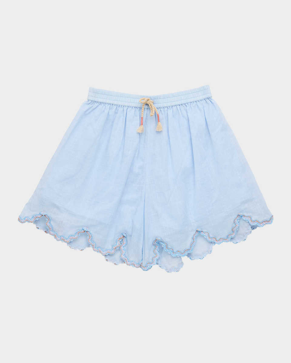 Girl's Cascadian Ric Rac-Trim Shorts, Size 4-12